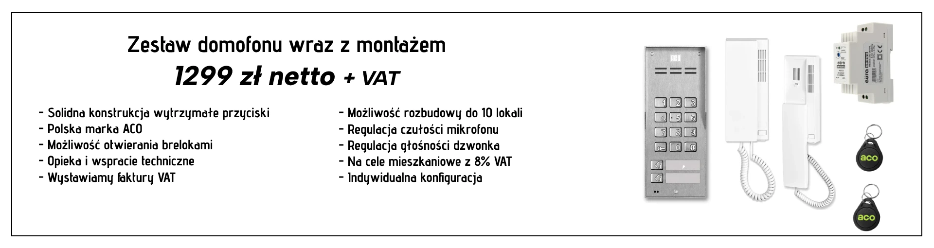 Domofon wraz z montażem